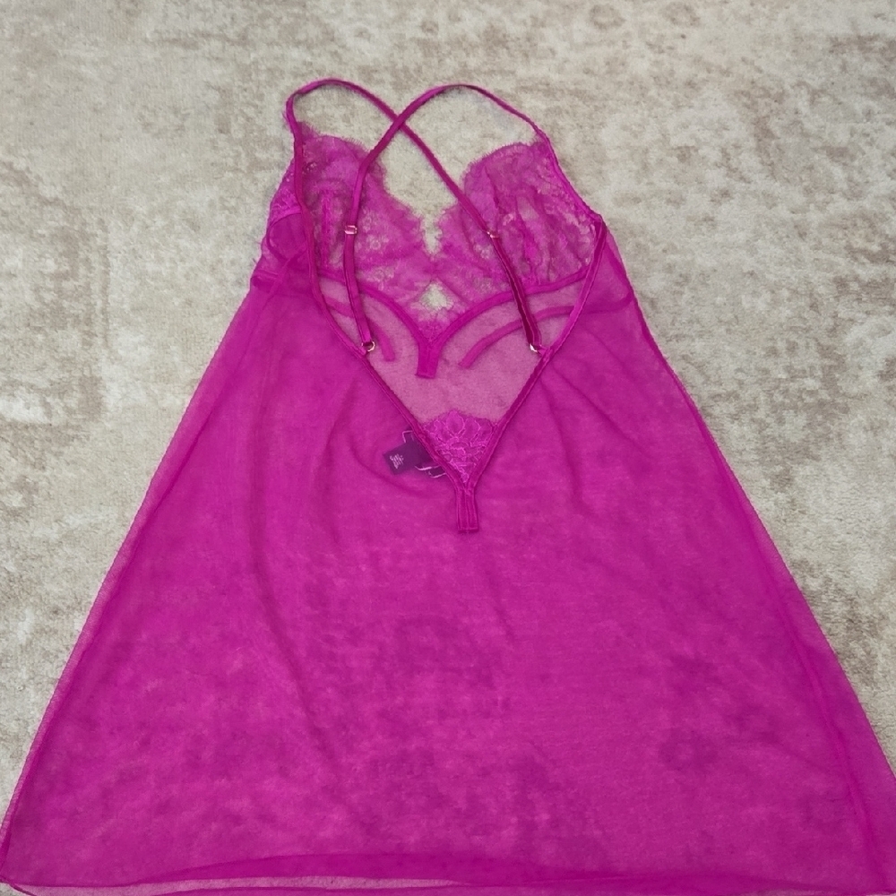 Victoria's Secret Elegant Pink Lace Nightgown Size‎ Medium - Picture 4 of 6